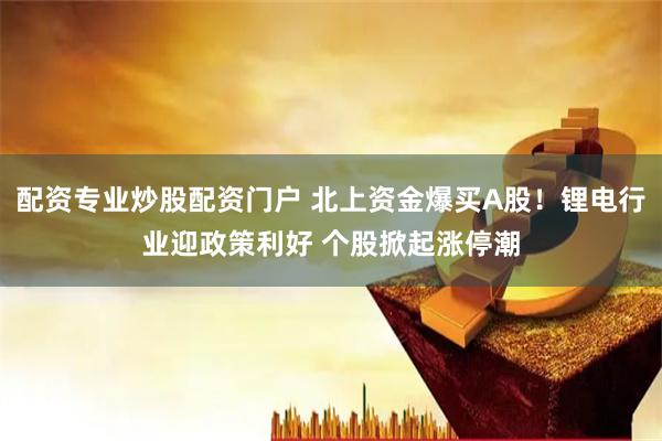 配资专业炒股配资门户 北上资金爆买A股！锂电行业迎政策利好 个股掀起涨停潮